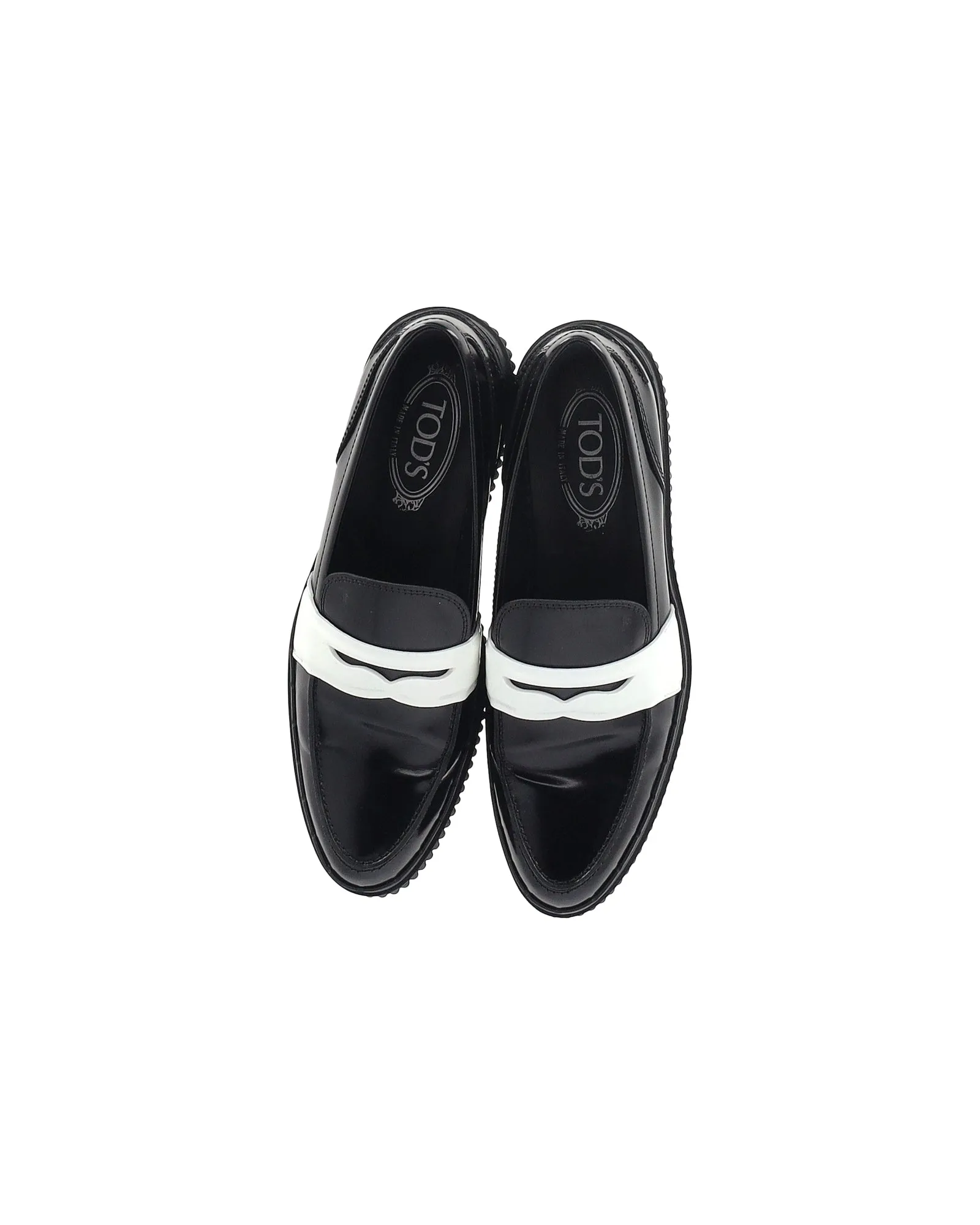 Tod's Platform Penny Loafers in Black Leather