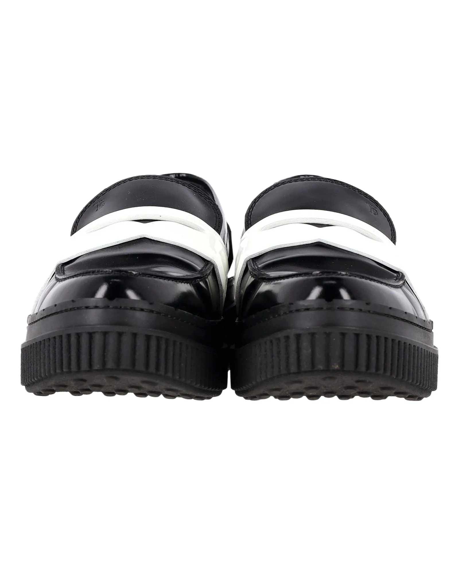 Tod's Platform Penny Loafers in Black Leather