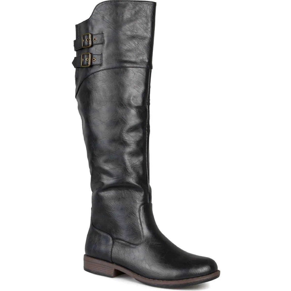 Tori Womens Faux Leather Zipper Knee-High Boots