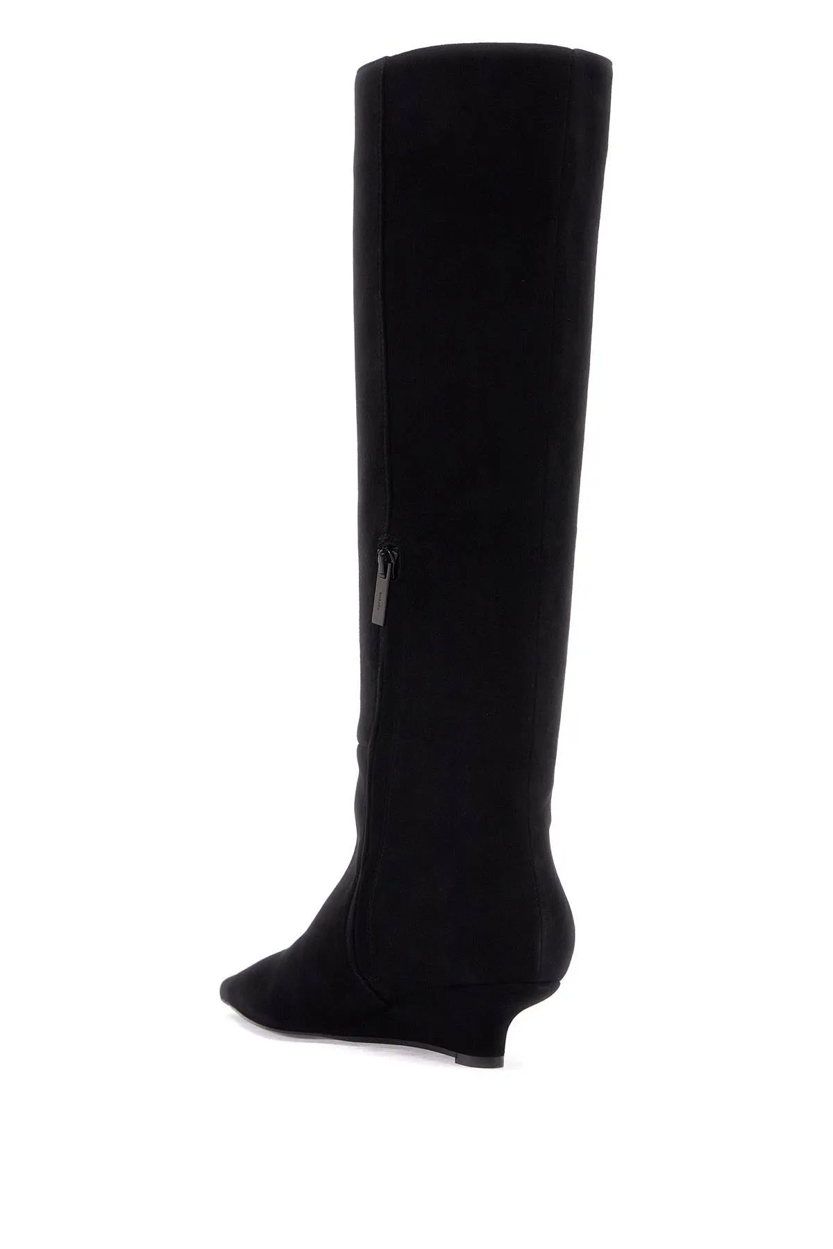 Toteme Women's  Suede Knee-High Boots With Low Heel