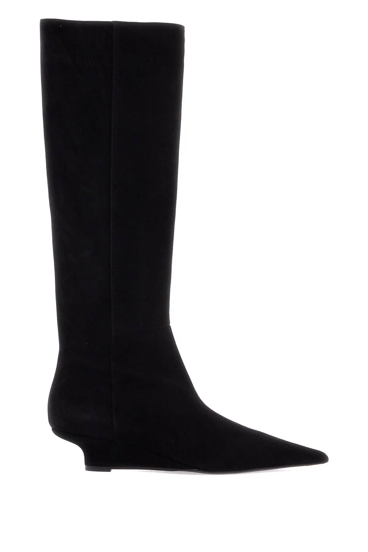 Toteme Women's  Suede Knee-High Boots With Low Heel