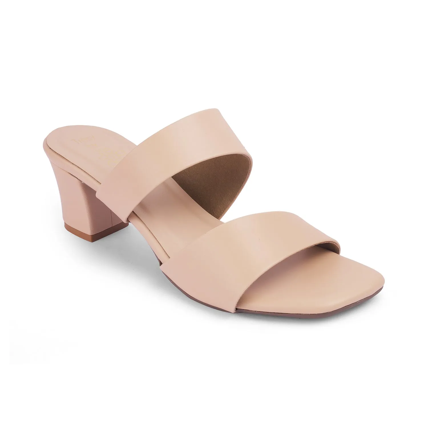 Tresmode Satania TMS-2 Beige Women's Dress Block Heel Sandals