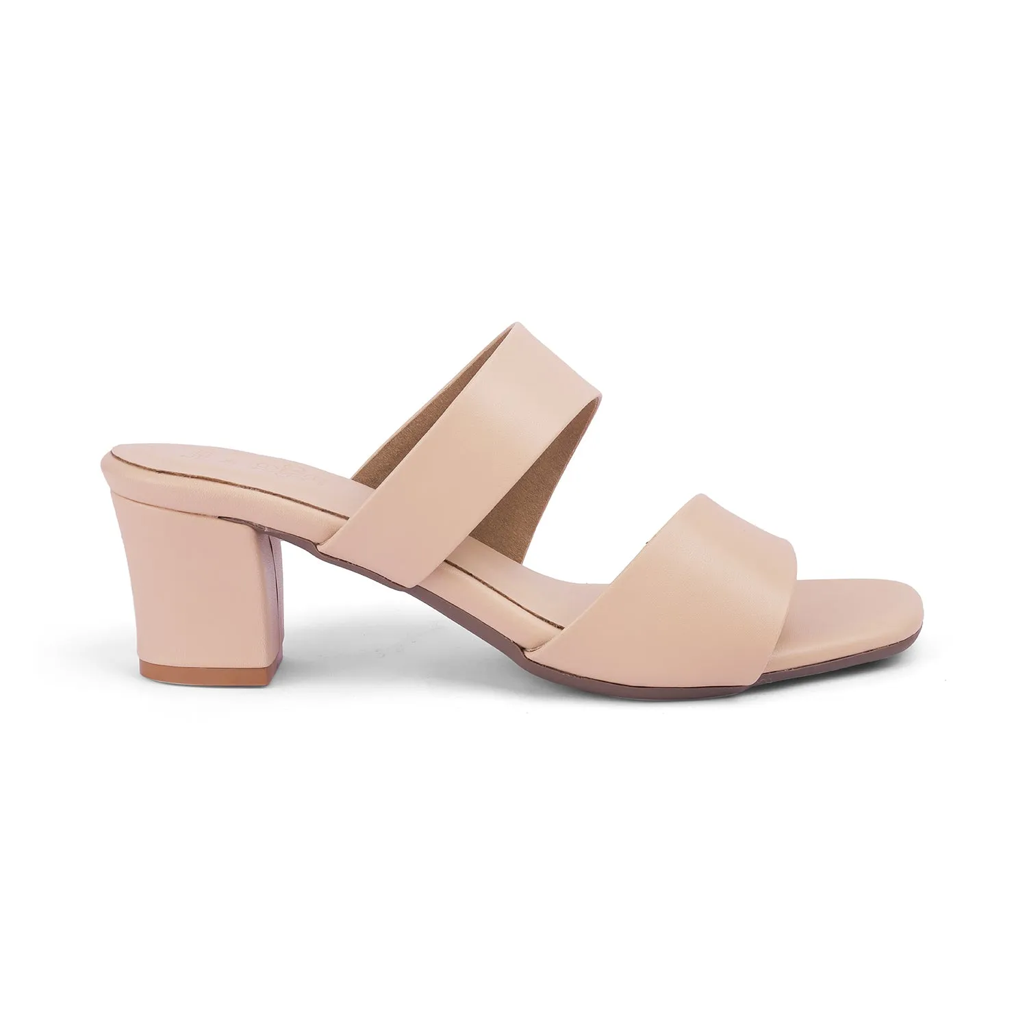 Tresmode Satania TMS-2 Beige Women's Dress Block Heel Sandals