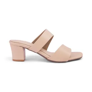 Tresmode Satania TMS-2 Beige Women's Dress Block Heel Sandals