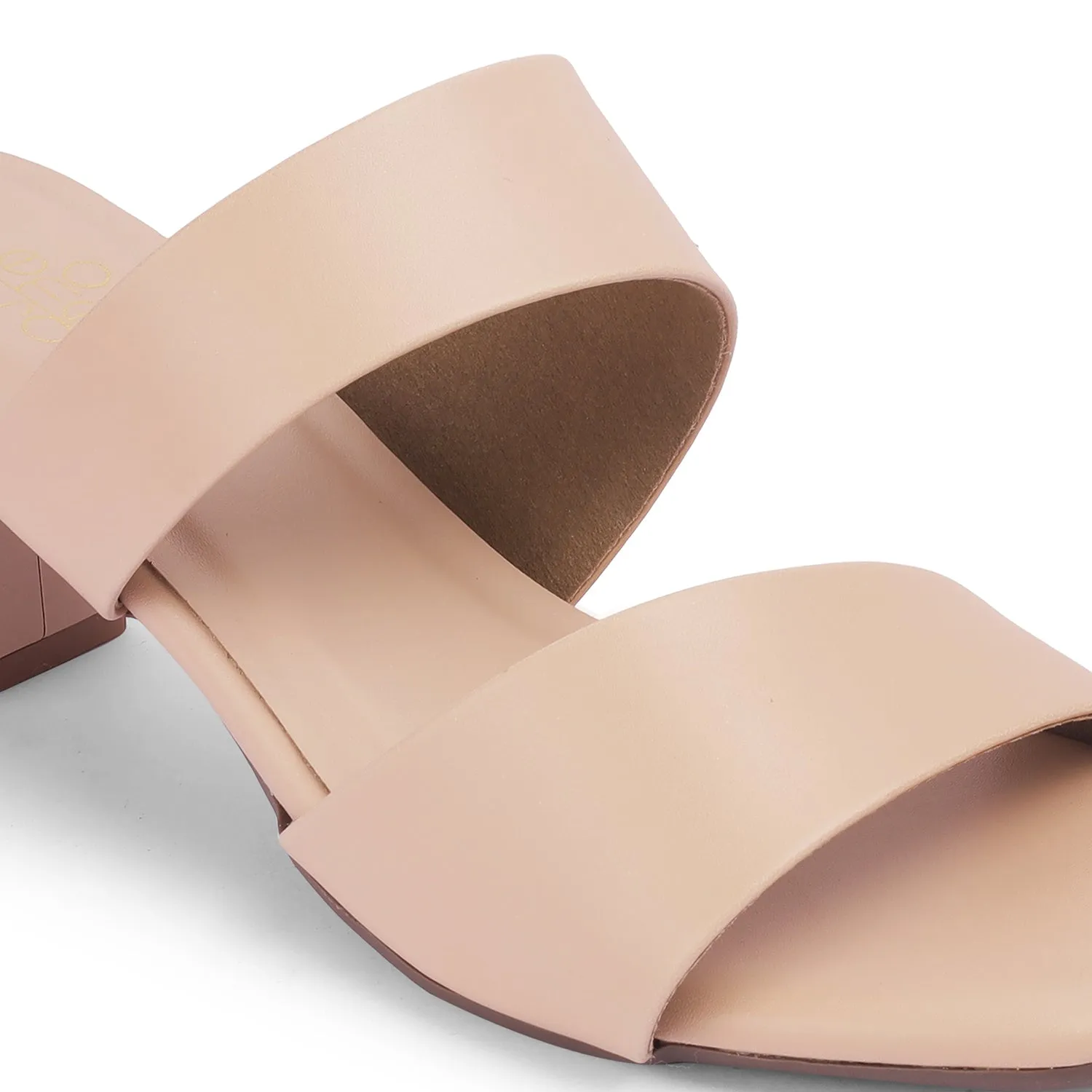 Tresmode Satania TMS-2 Beige Women's Dress Block Heel Sandals