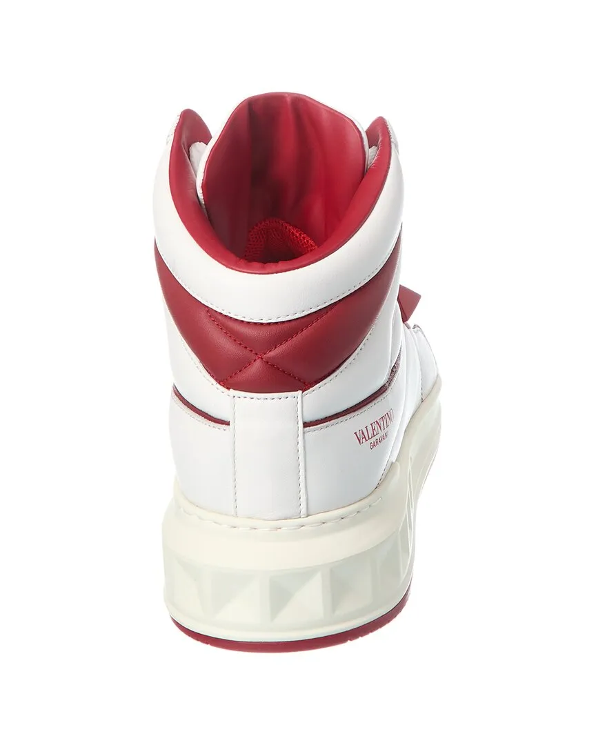 Valentino Leather High-Top Sneaker