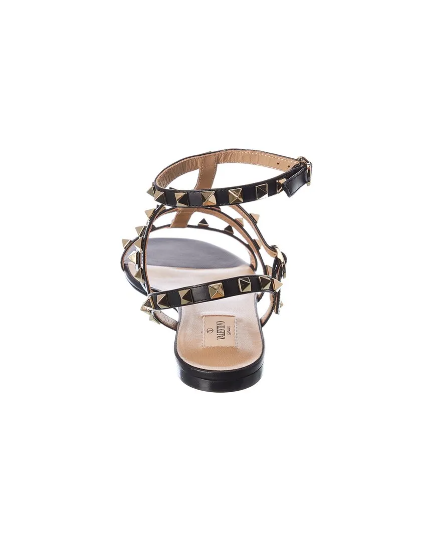 Valentino Rockstud Caged Leather Ankle Strap Sandal