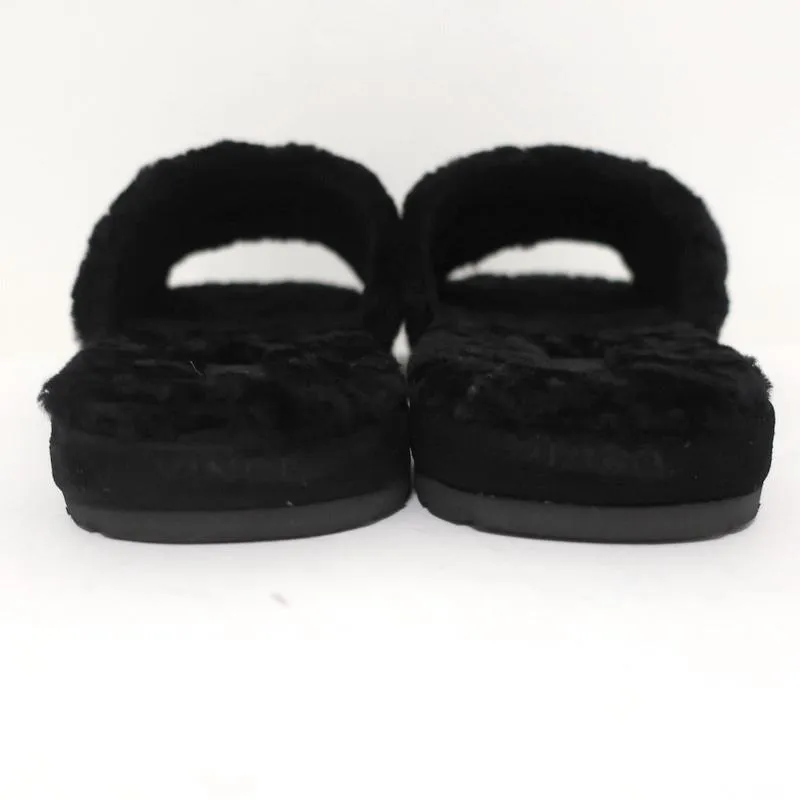 Vince Kalina Shearling Slipper Slide Sandals Black Size 9.5 NEW