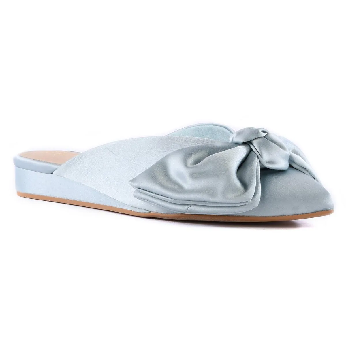 Wedding Bells Womens Bow Satin Mules