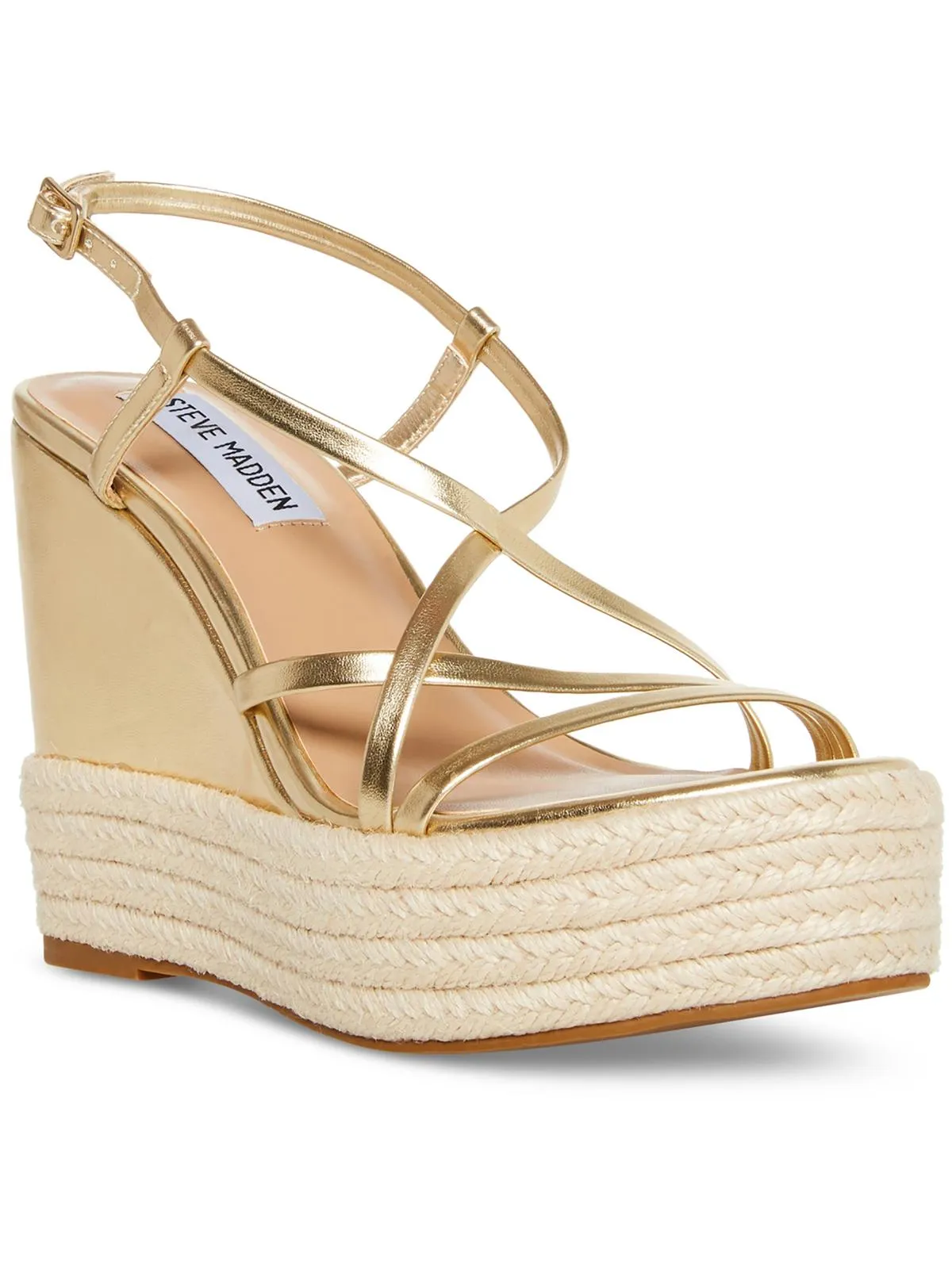 whitlee Womens Faux Leather Dressy Wedge Sandals