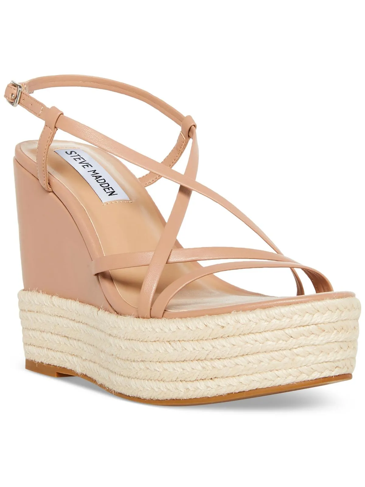 whitlee Womens Faux Leather Dressy Wedge Sandals