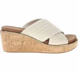 Women Peace Out Wedge Sandal In Off White