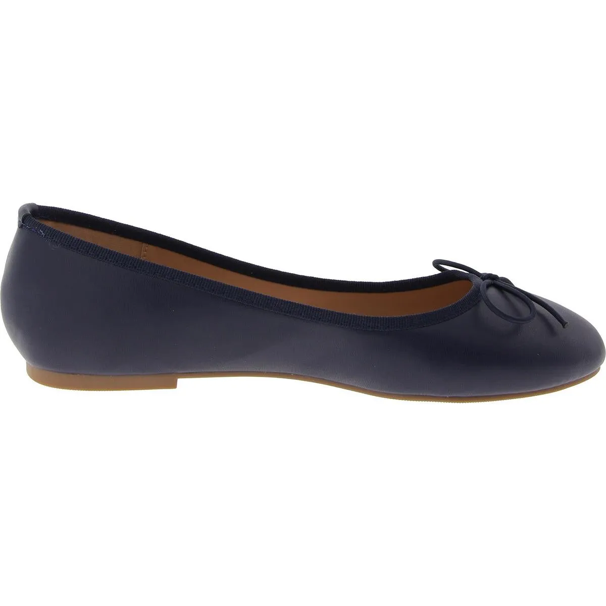Womens Bow Faux Leather Ballet Flats