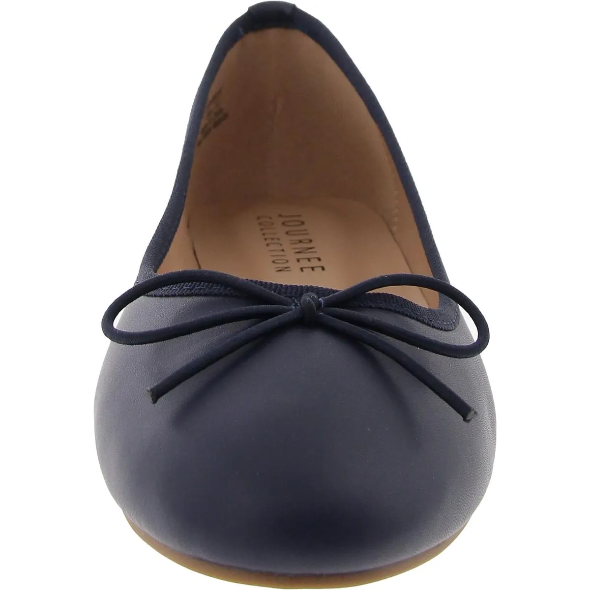 Womens Bow Faux Leather Ballet Flats