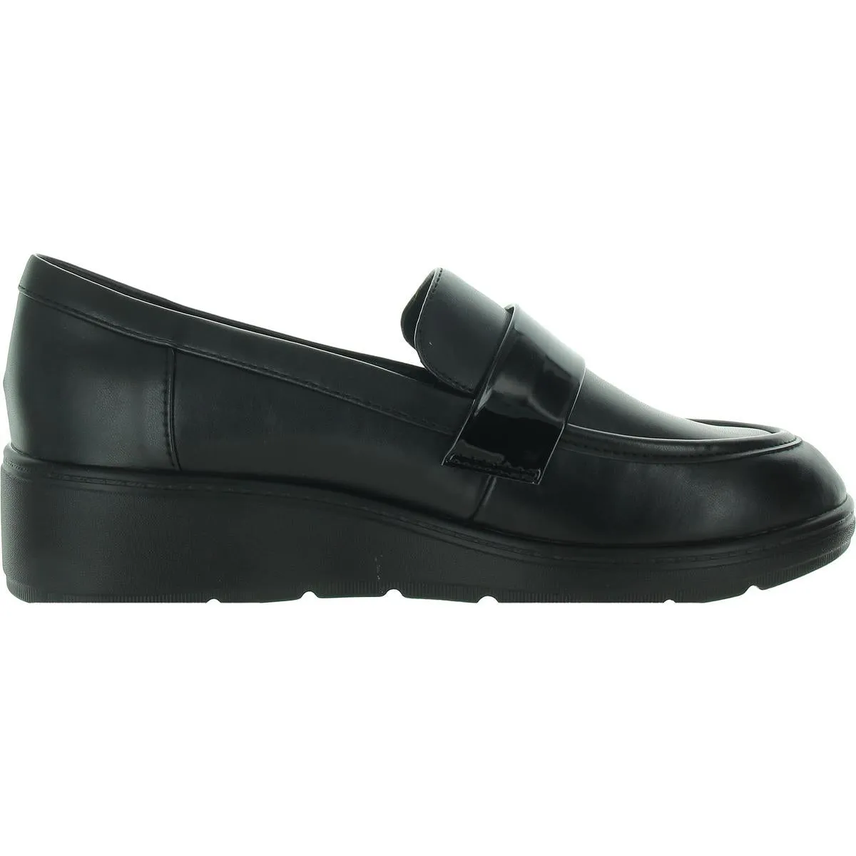 Womens Cushioned Footbed Faux Leather Loafers