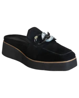 Women's Elect Platform Mules In Black Suede