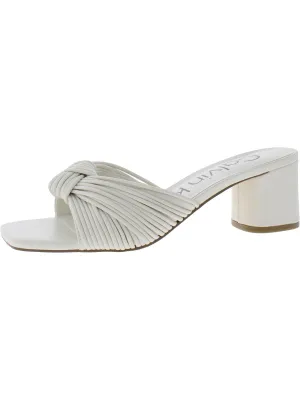 Womens Faux Leather Slip-On Strappy Sandals