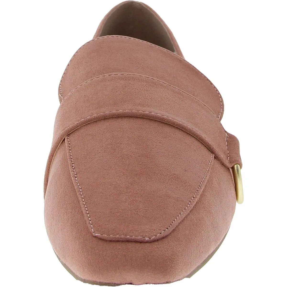 Womens Faux Suede Embellished Loafers