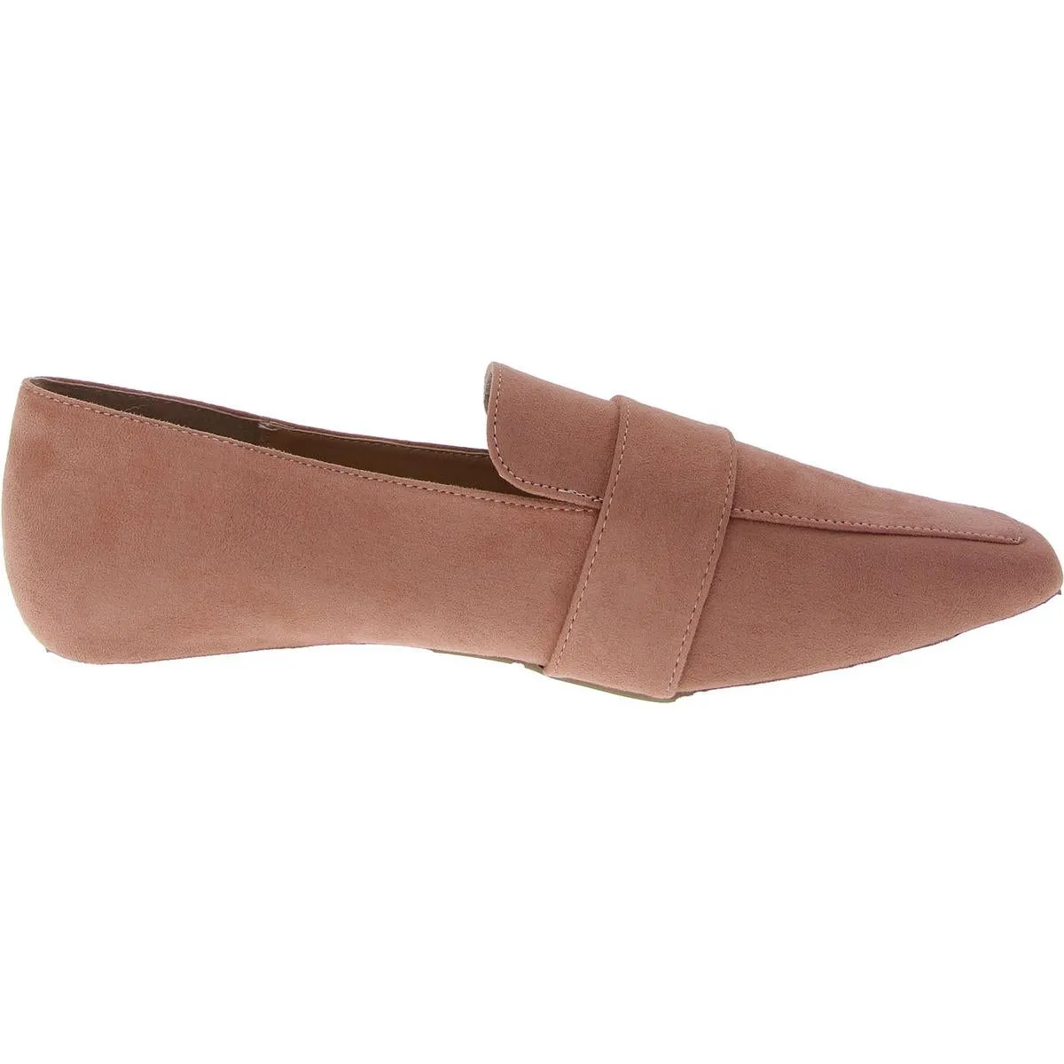 Womens Faux Suede Embellished Loafers