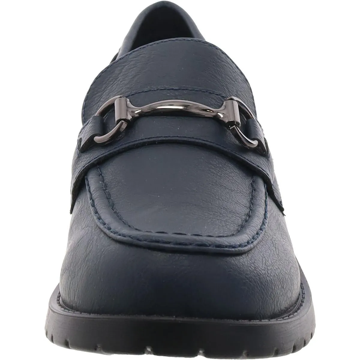 Womens Leather Embellished Loafers