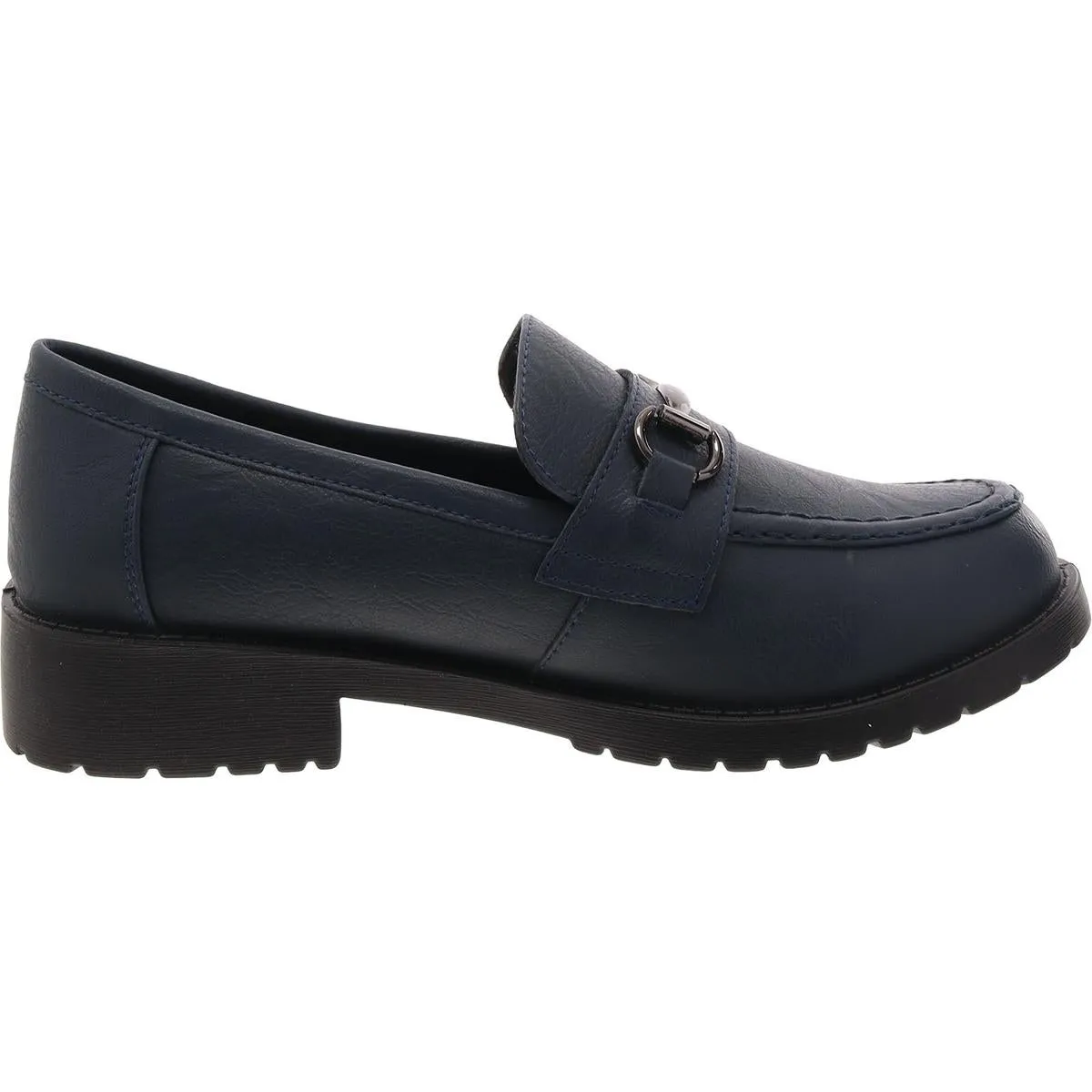 Womens Leather Embellished Loafers