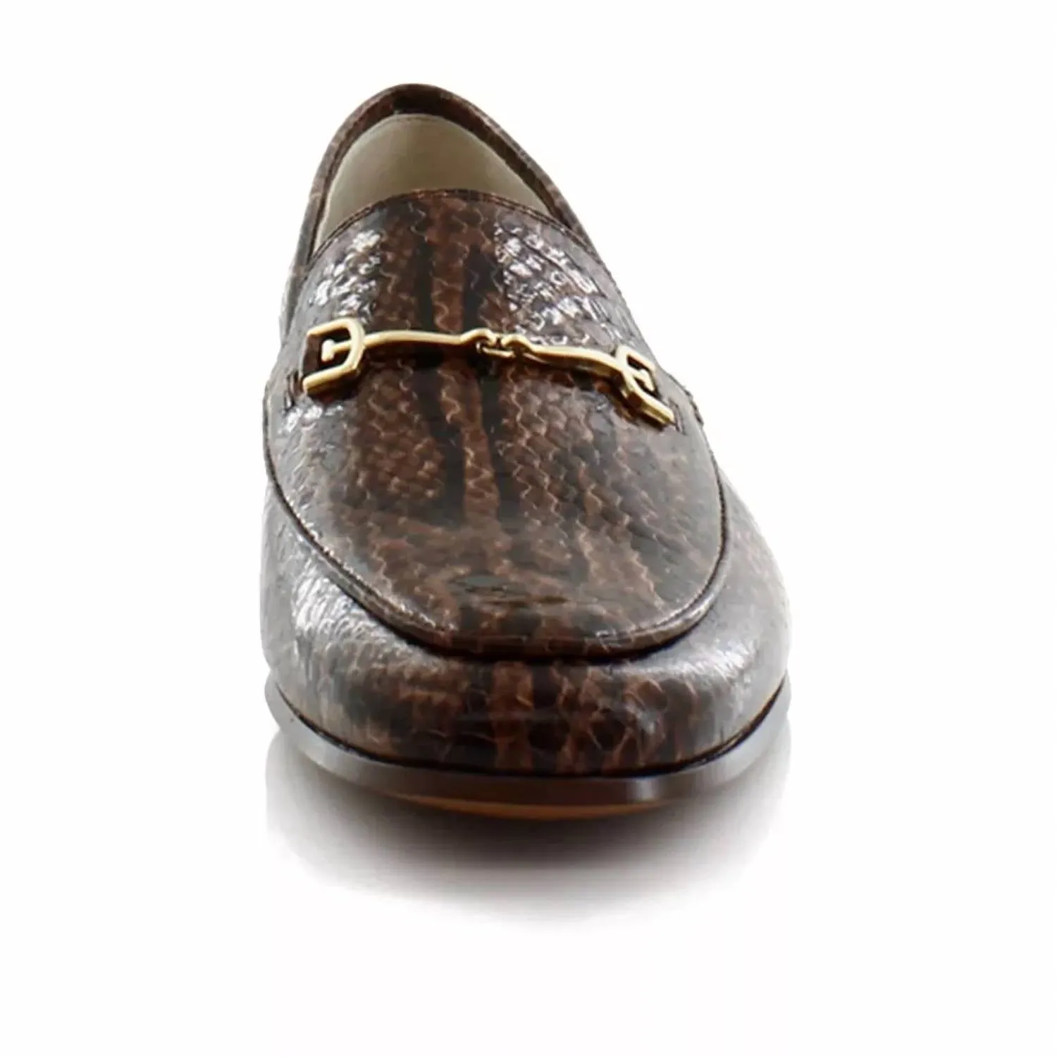 Women's Loraine Loafers In Brown Snake Print Leather