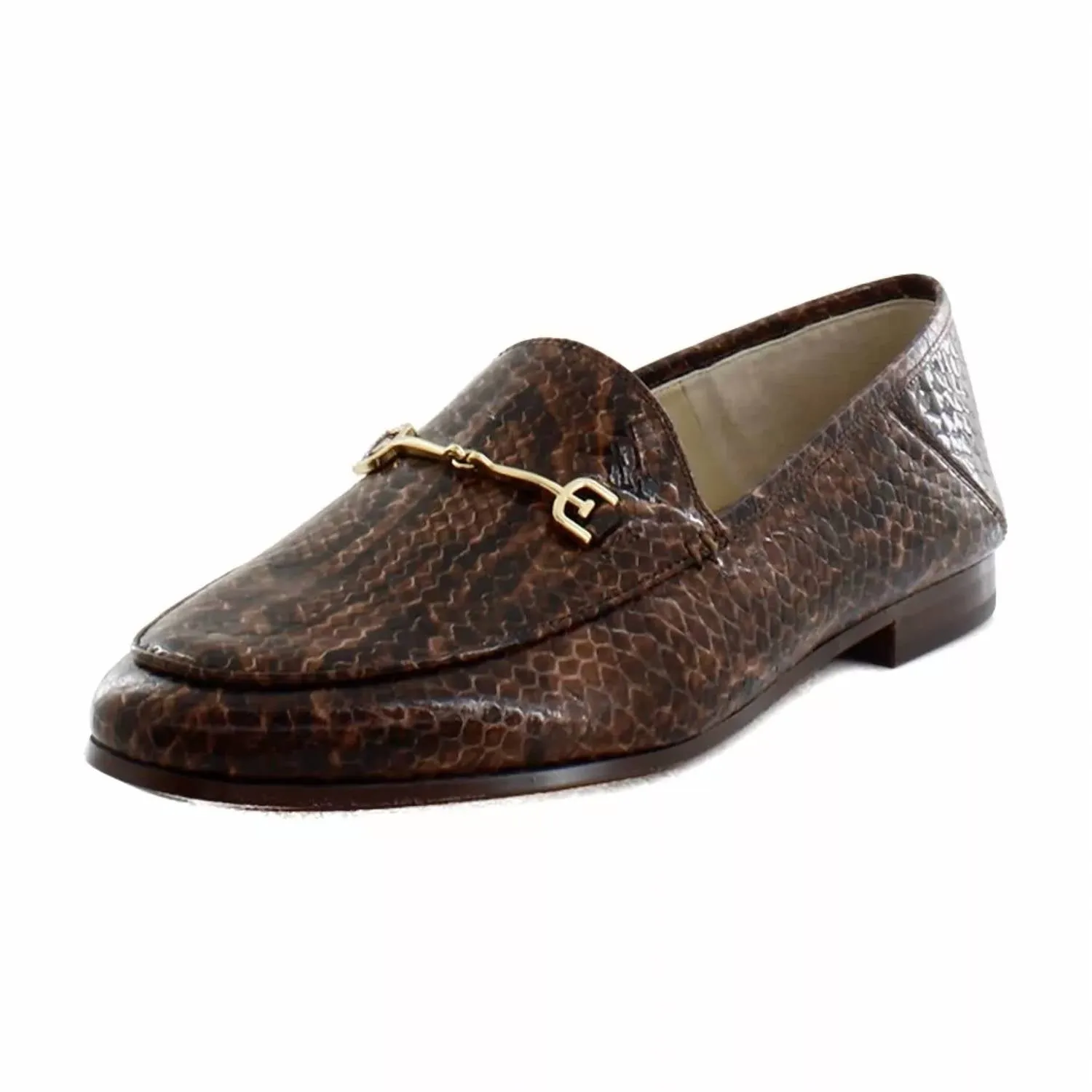 Women's Loraine Loafers In Brown Snake Print Leather