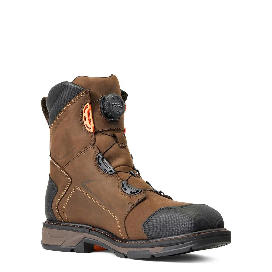WorkHog XT BOA 8 inch Carbon-Toe Waterproof Work Boot Chocolate Brown
