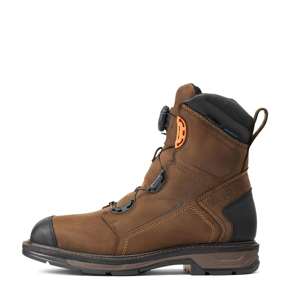 WorkHog XT BOA 8 inch Carbon-Toe Waterproof Work Boot Chocolate Brown