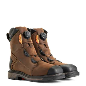 WorkHog XT BOA 8 inch Carbon-Toe Waterproof Work Boot Chocolate Brown